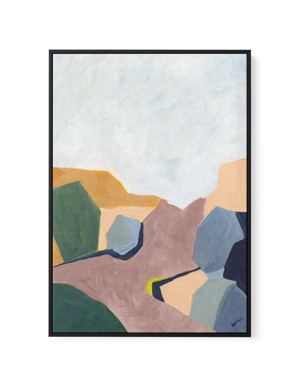 Hillside Geometry 4 by Jan Weiss | Framed Canvas Art Print