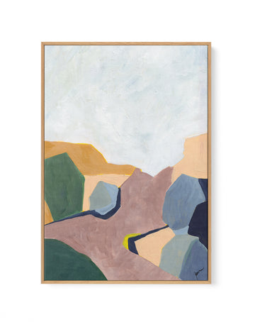 Hillside Geometry 4 by Jan Weiss | Framed Canvas Wall Art
