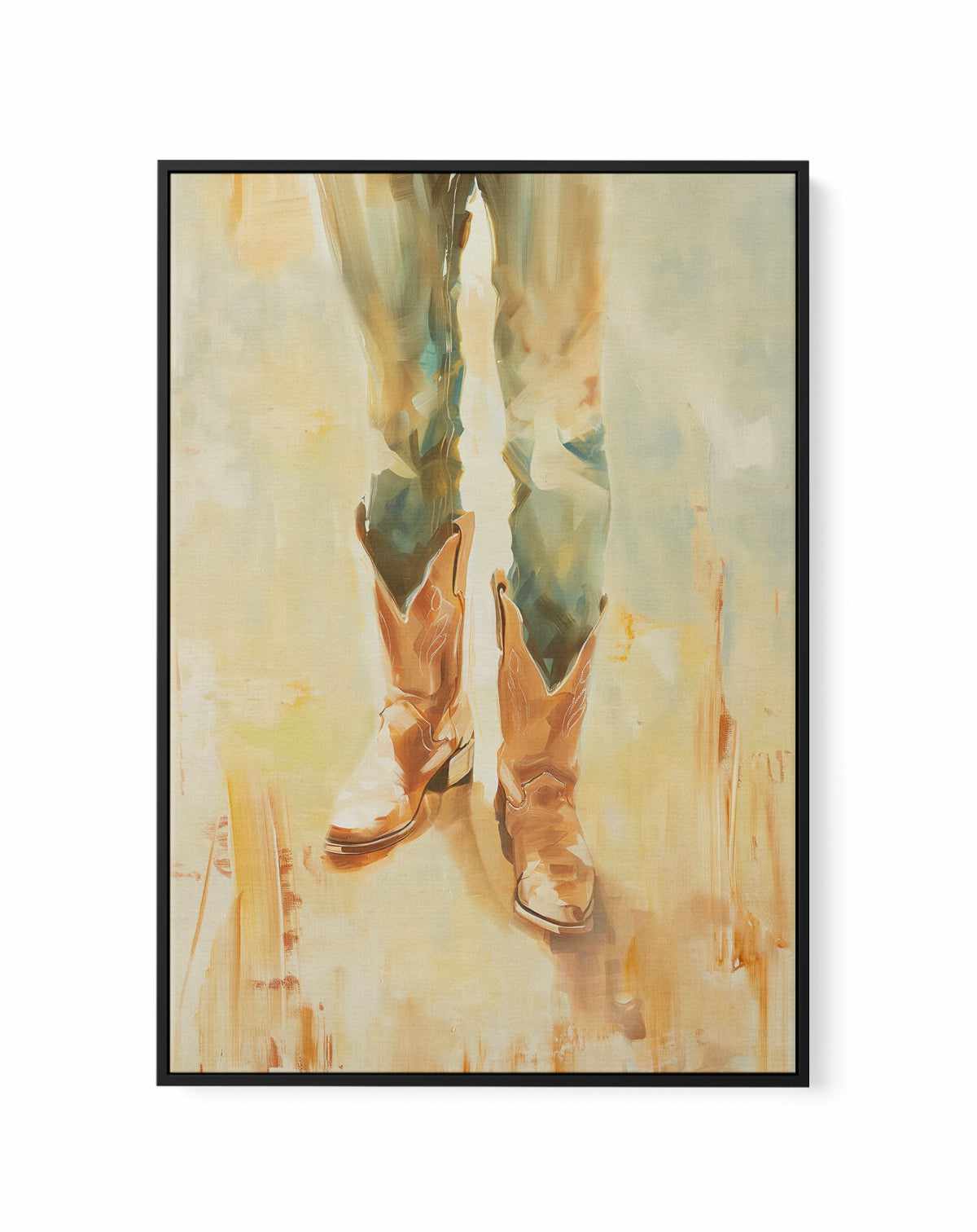 His Boots | Framed Canvas Art Print