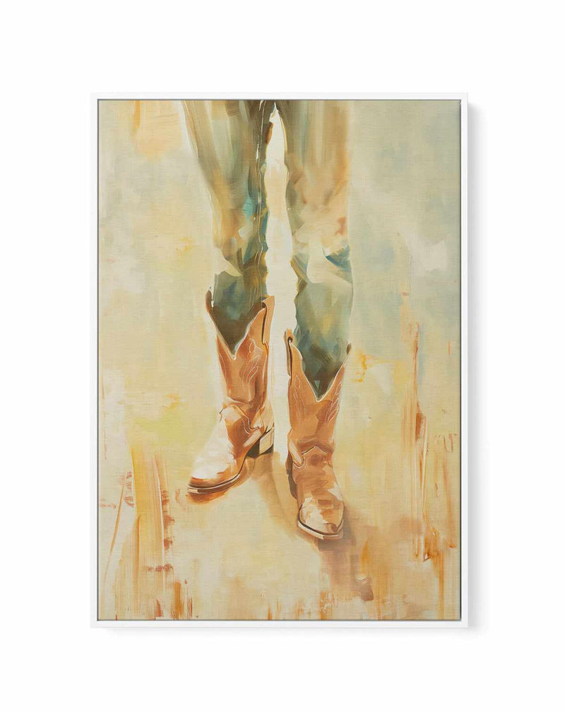 His Boots | Framed Canvas Art Print