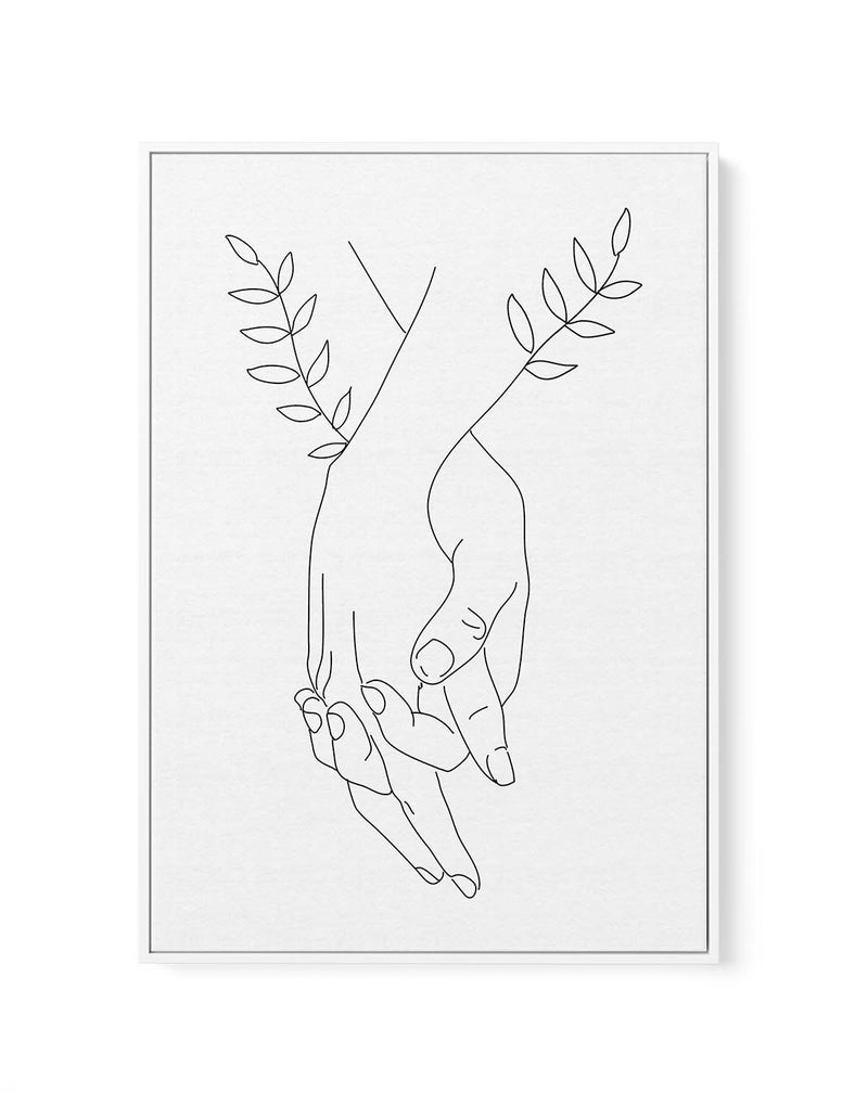 Holding Hands By Petra Lizde | Framed Canvas Art Print