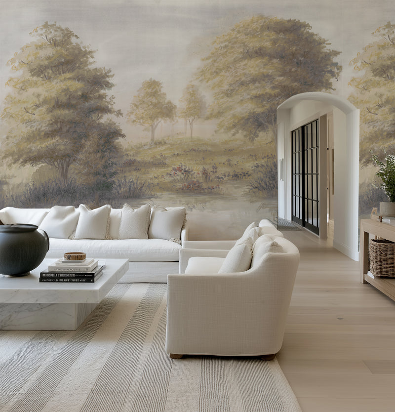 Homestead Trail Panoramic Wallpaper Mural Wallpaper from Olive et Oriel where you can shop wallpaper and artworks online