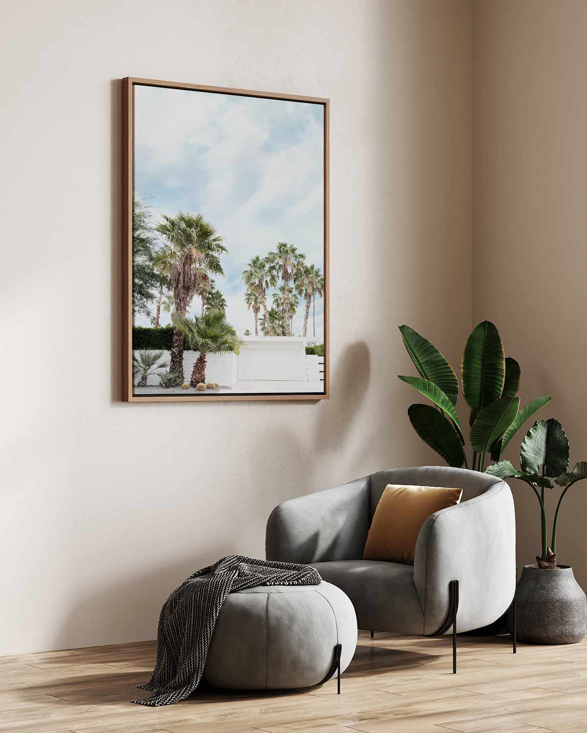 Home, Palm Springs | Framed Canvas Art Print