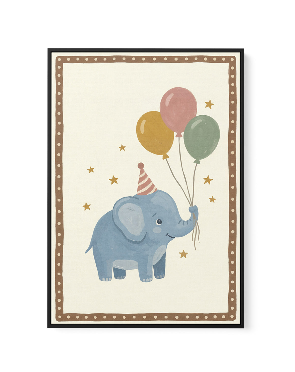 Hooray Little Elephant | Framed Canvas Art Print
