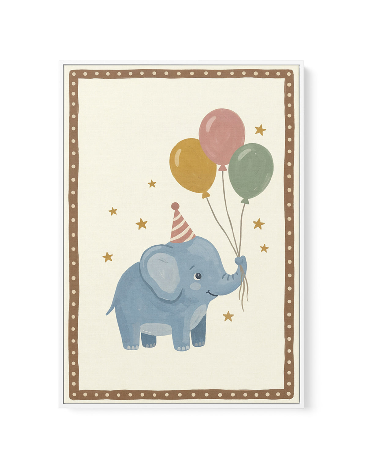Hooray Little Elephant | Framed Canvas Art Print