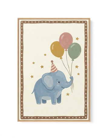Hooray Little Elephant | Framed Canvas Wall Art