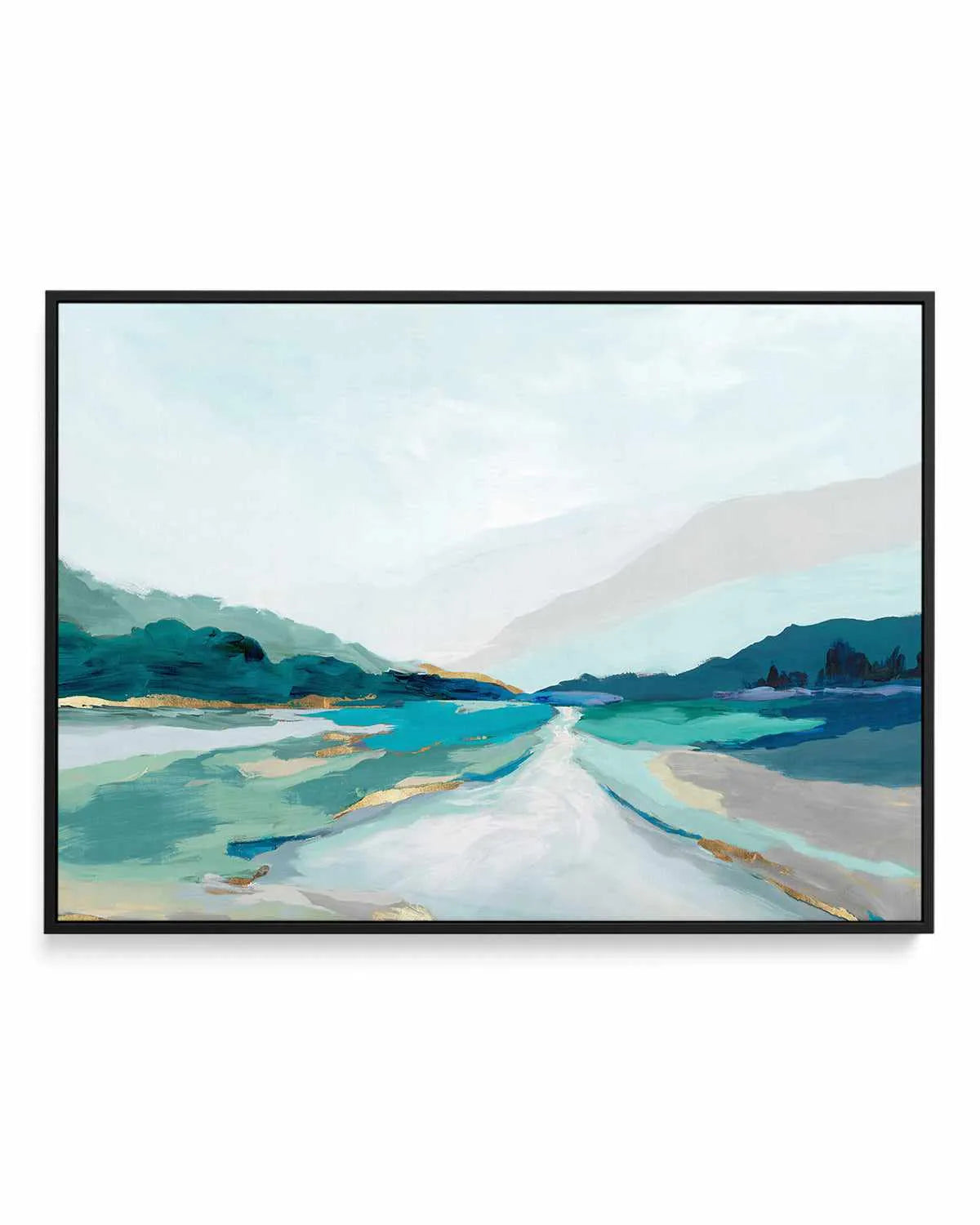 Hope Creek Blue | Framed Canvas Art Print from Olive et Oriel where you can shop wallpaper and artworks online