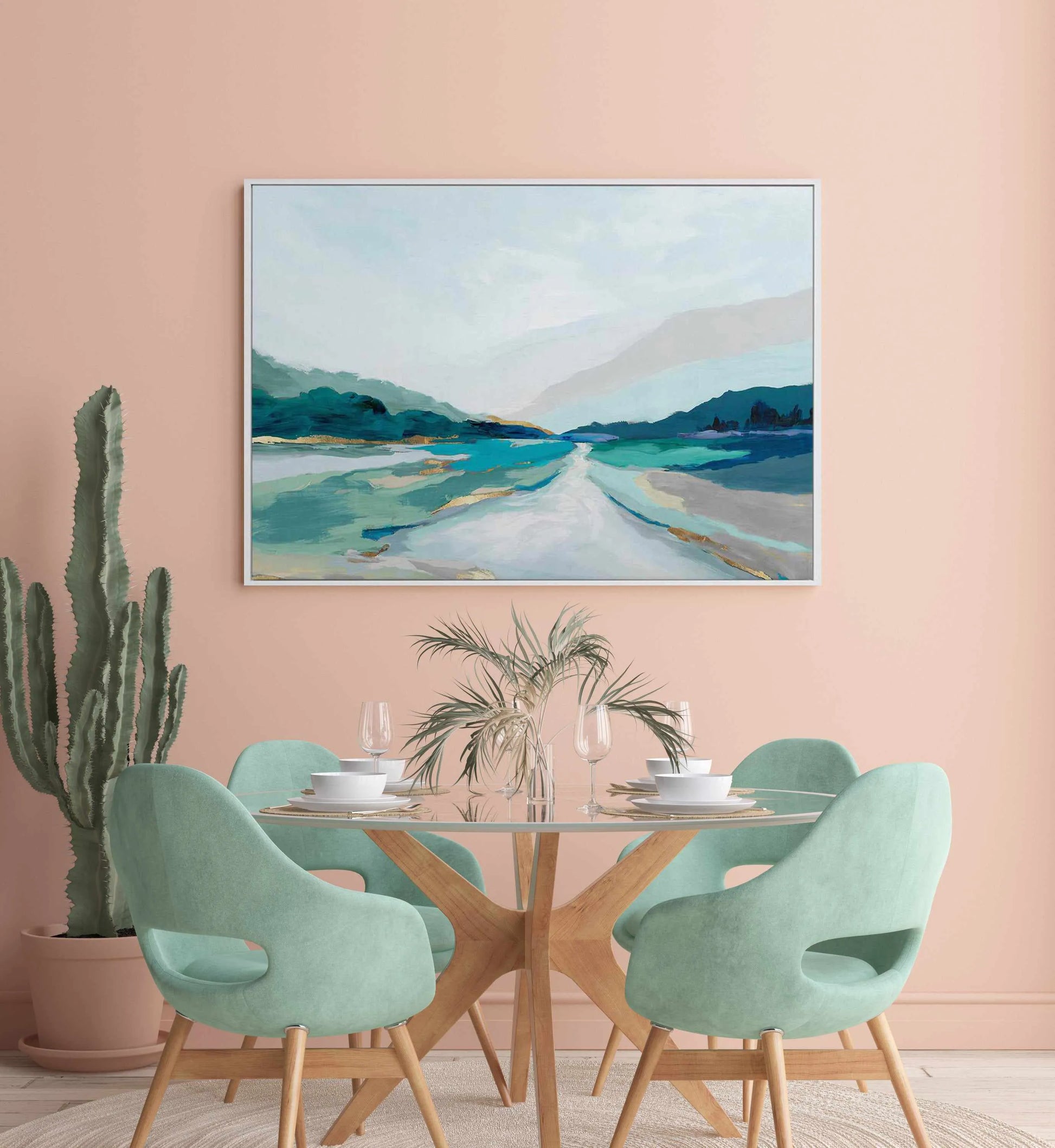 Hope Creek Blue | Framed Canvas Art Print from Olive et Oriel where you can shop wallpaper and artworks online