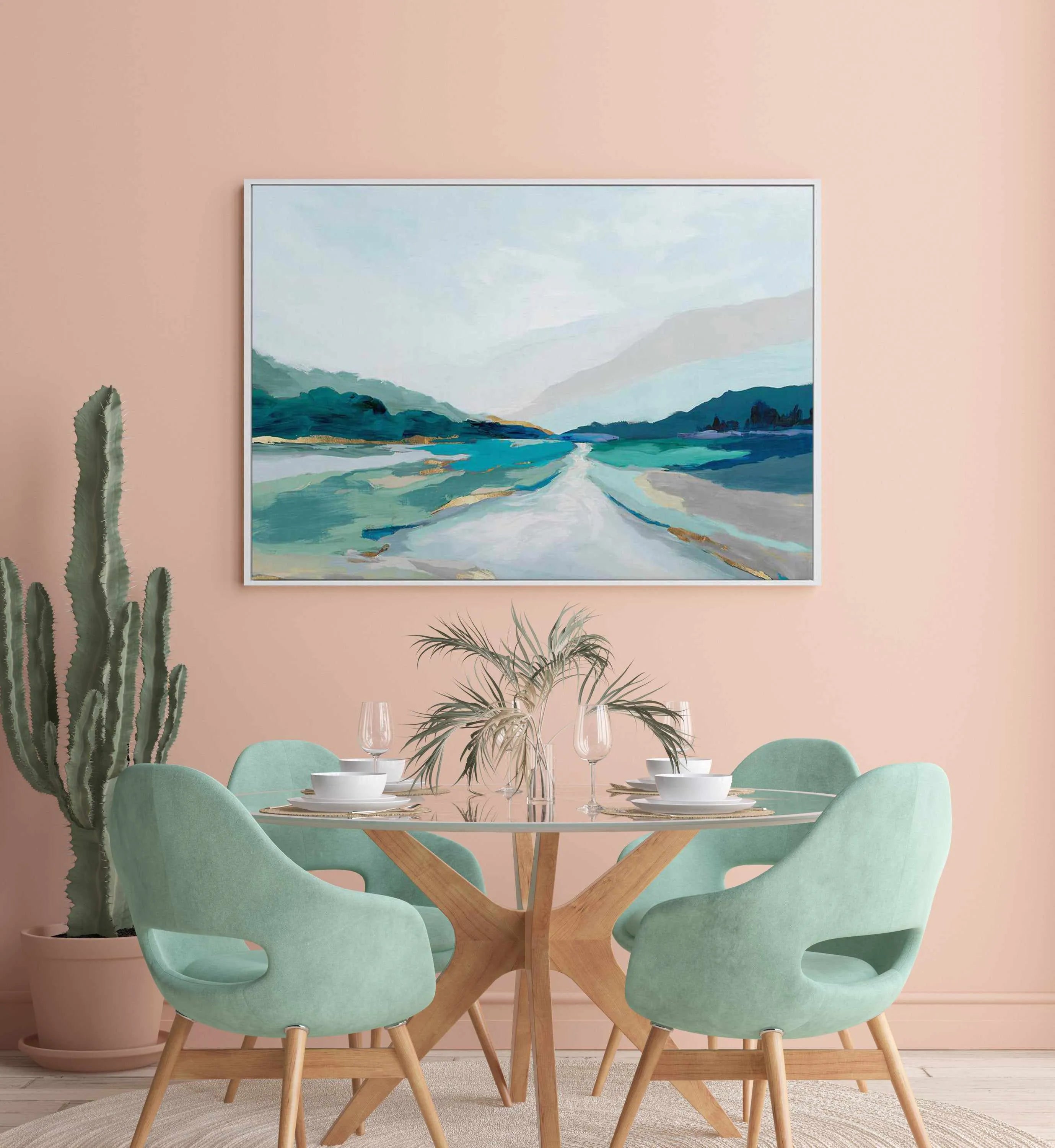Hope Creek Blue | Framed Canvas Art Print from Olive et Oriel where you can shop wallpaper and artworks online
