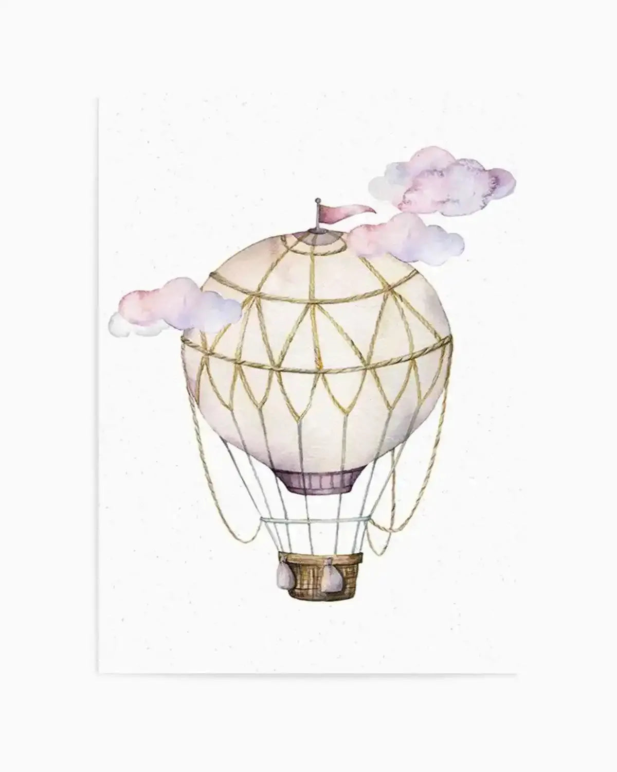 Hot Air Balloon | Pink Art Print from Olive et Oriel where you can shop wallpaper and artworks online