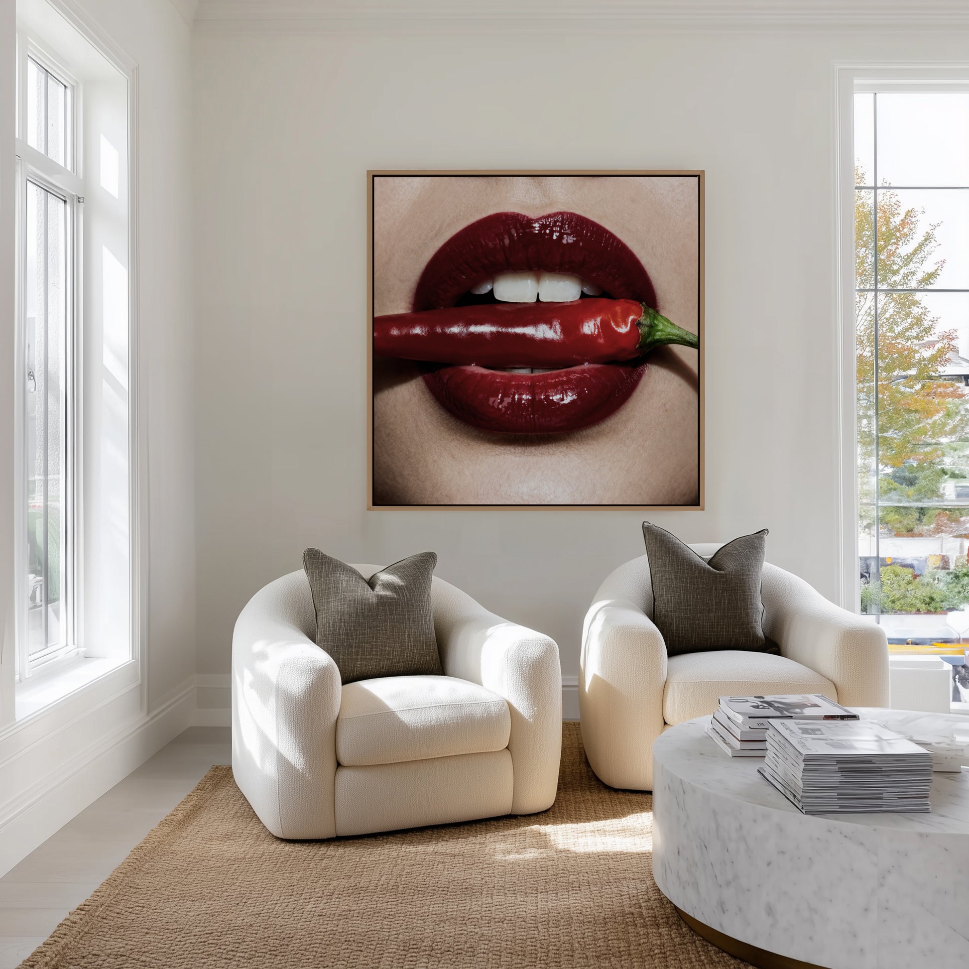 Hot Ones | Framed Canvas Art Print from Olive et Oriel where you can shop wallpaper and artworks online