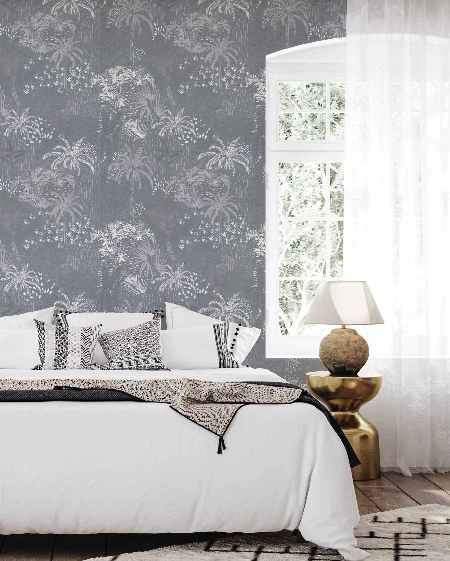 Hotel Bahamas In Denim Wallpaper - Olive et Oriel