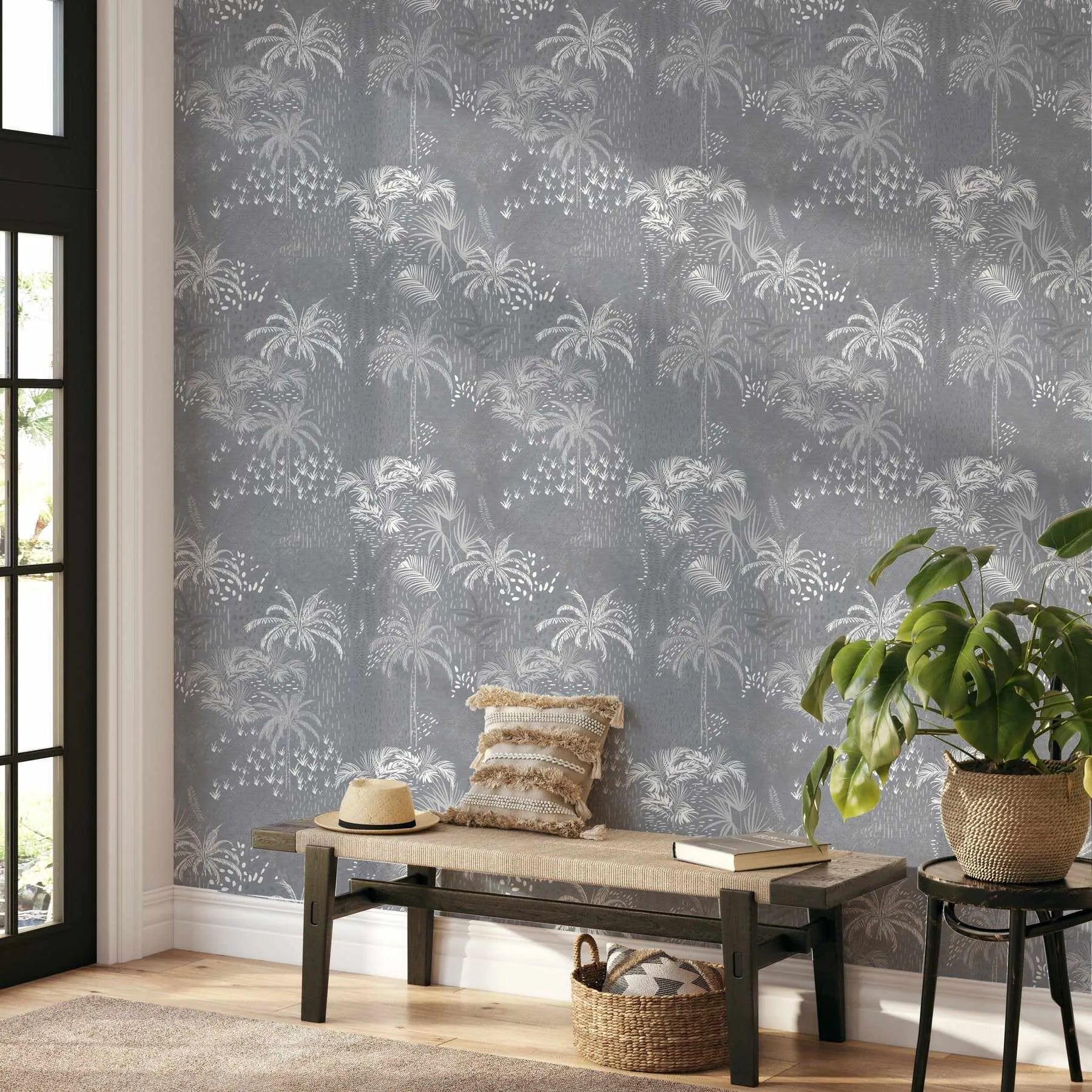 Hotel Bahamas In Denim Wallpaper - Olive et Oriel