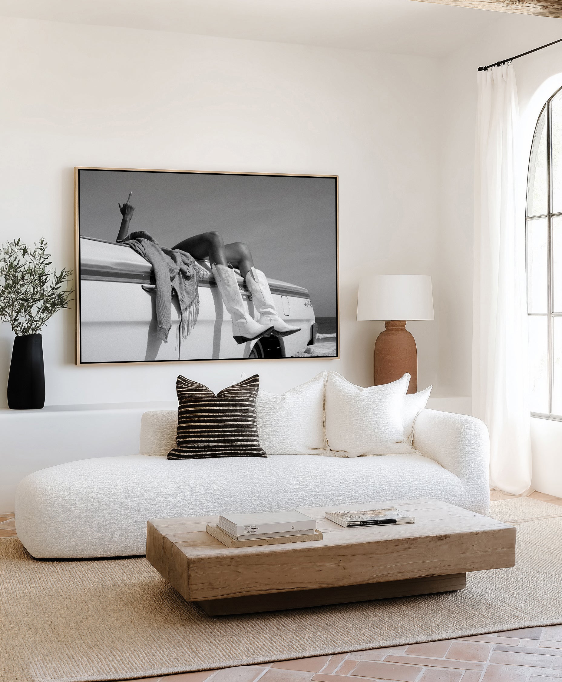 California Hotel II B&W by Amy Hallam | Framed Canvas Art Print