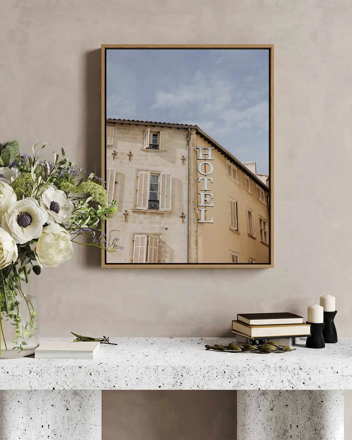 Hotel Provence by Jovani Demetrie | Framed Canvas Art Print from Olive et Oriel where you can shop wallpaper and artworks online
