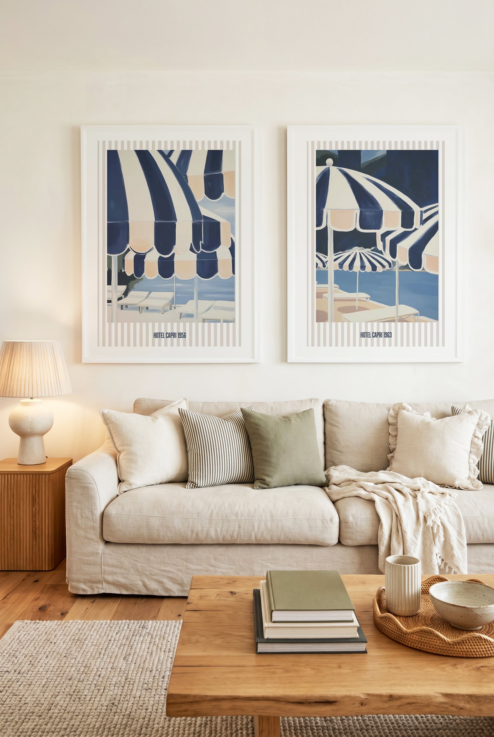 Hotel Capri I & II Art Print Set of 2 | Matching Wall Art
