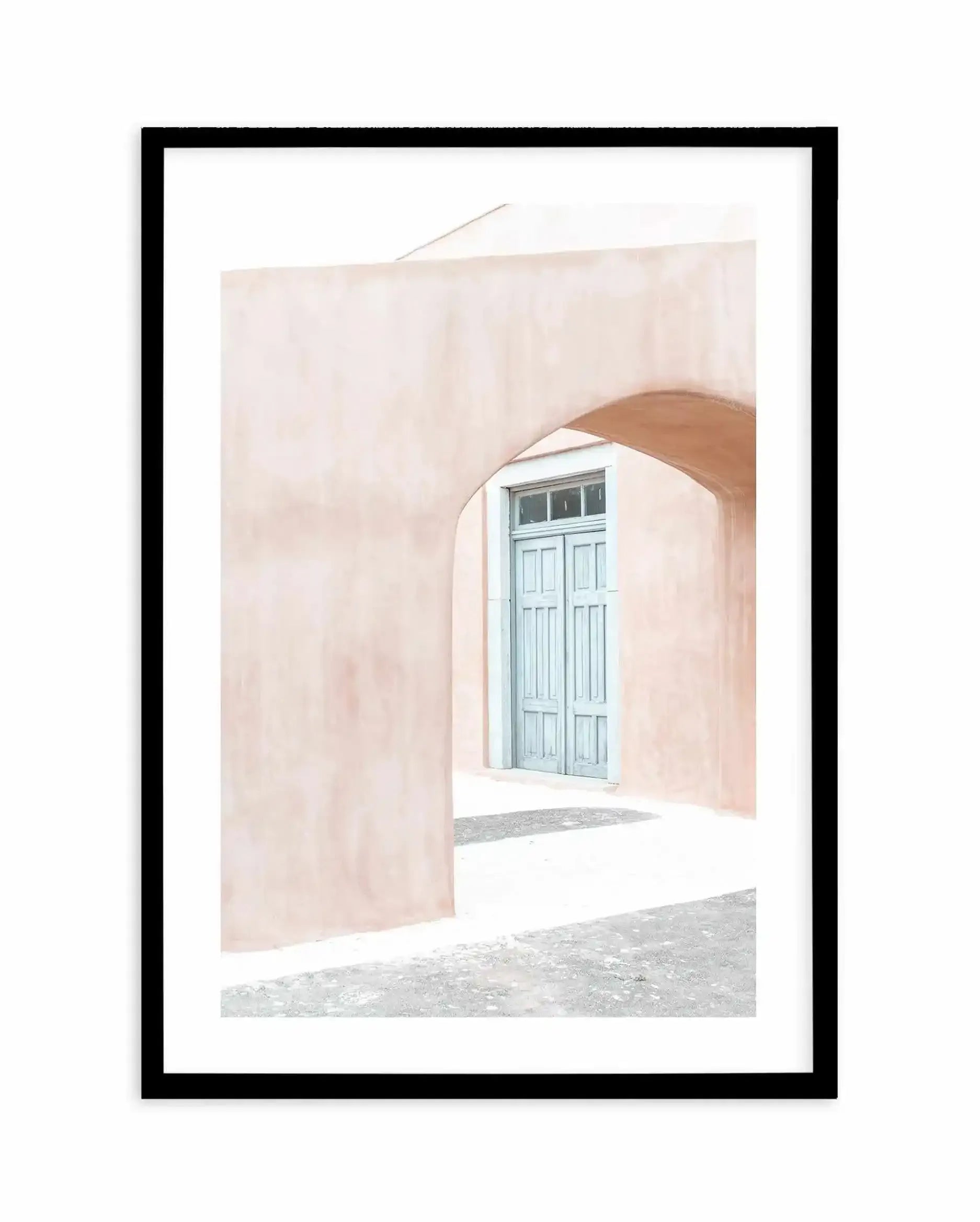 House Of Peach I | Santorini Art Print-Shop Greece Wall Art Prints Online with Olive et Oriel - Our collection of Greek Islands art prints offer unique wall art including blue domes of Santorini in Oia, mediterranean sea prints and incredible posters from Milos and other Greece landscape photography - this collection will add mediterranean blue to your home, perfect for updating the walls in coastal, beach house style. There is Greece art on canvas and extra large wall art with fast, free shippi