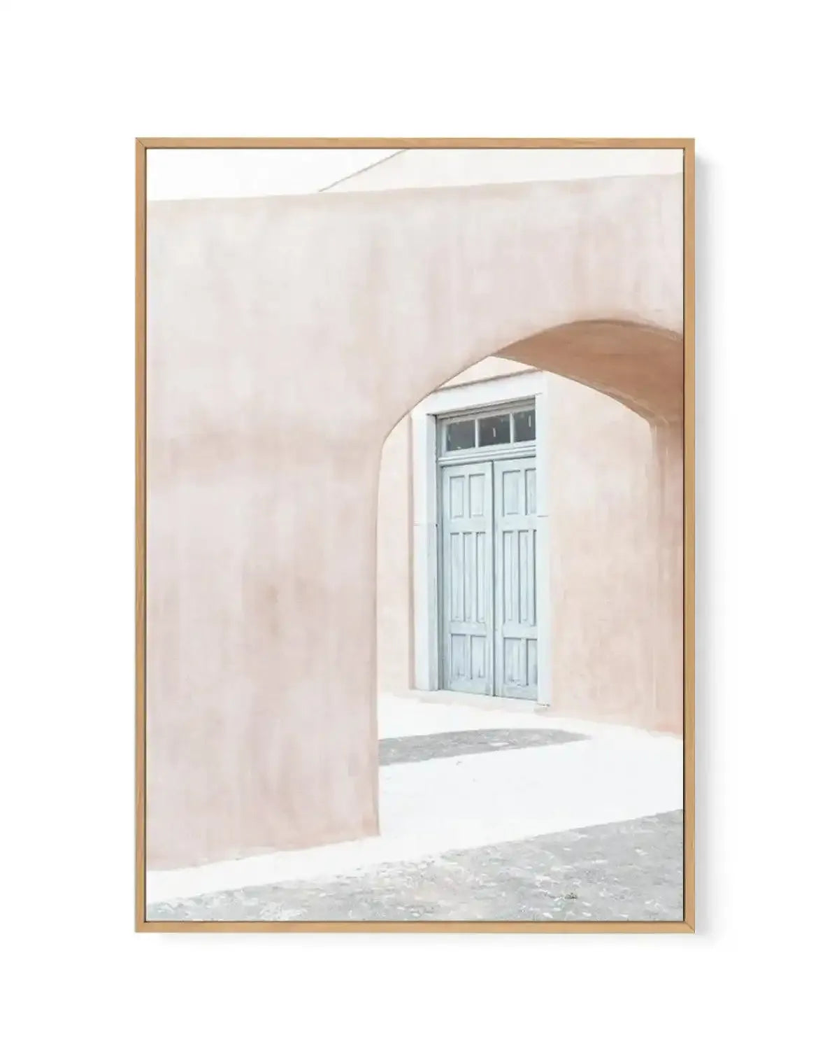 House Of Peach I | Santorini | Framed Canvas-Shop Greece Wall Art Prints Online with Olive et Oriel - Our collection of Greek Islands art prints offer unique wall art including blue domes of Santorini in Oia, mediterranean sea prints and incredible posters from Milos and other Greece landscape photography - this collection will add mediterranean blue to your home, perfect for updating the walls in coastal, beach house style. There is Greece art on canvas and extra large wall art with fast, free 