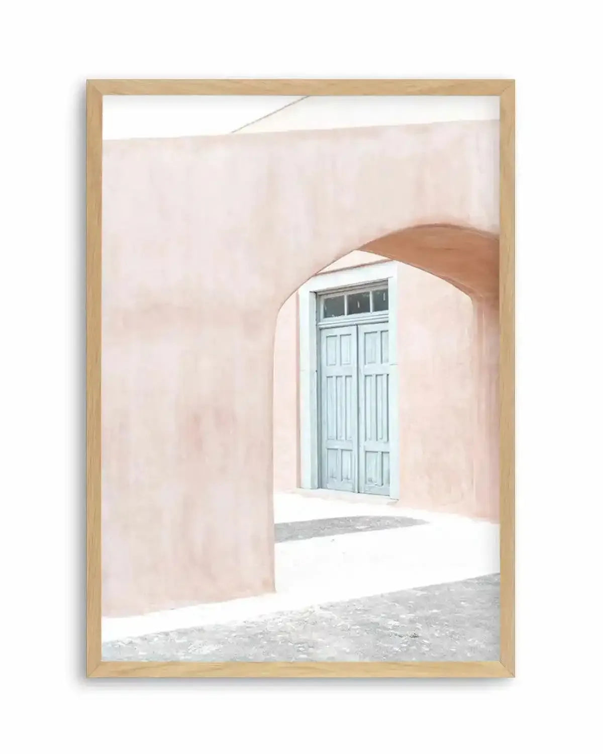 House Of Peach I | Santorini Art Print from Olive et Oriel where you can shop wallpaper and artworks online