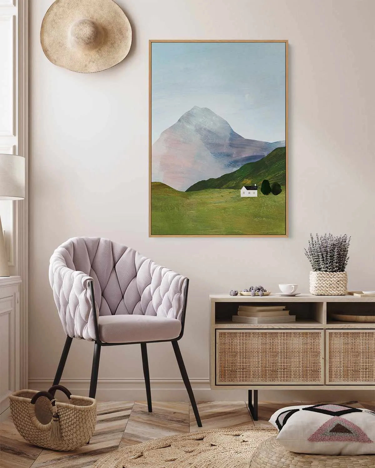 House in the Mountains II by Henry Rivers | Framed Canvas Art Print from Olive et Oriel where you can shop wallpaper and artworks online