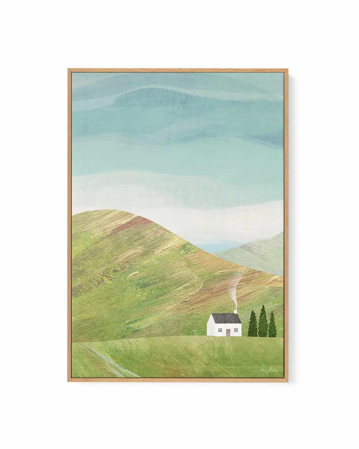 House in the Mountains by Henry Rivers | Framed Canvas Art Print from Olive et Oriel where you can shop wallpaper and artworks online