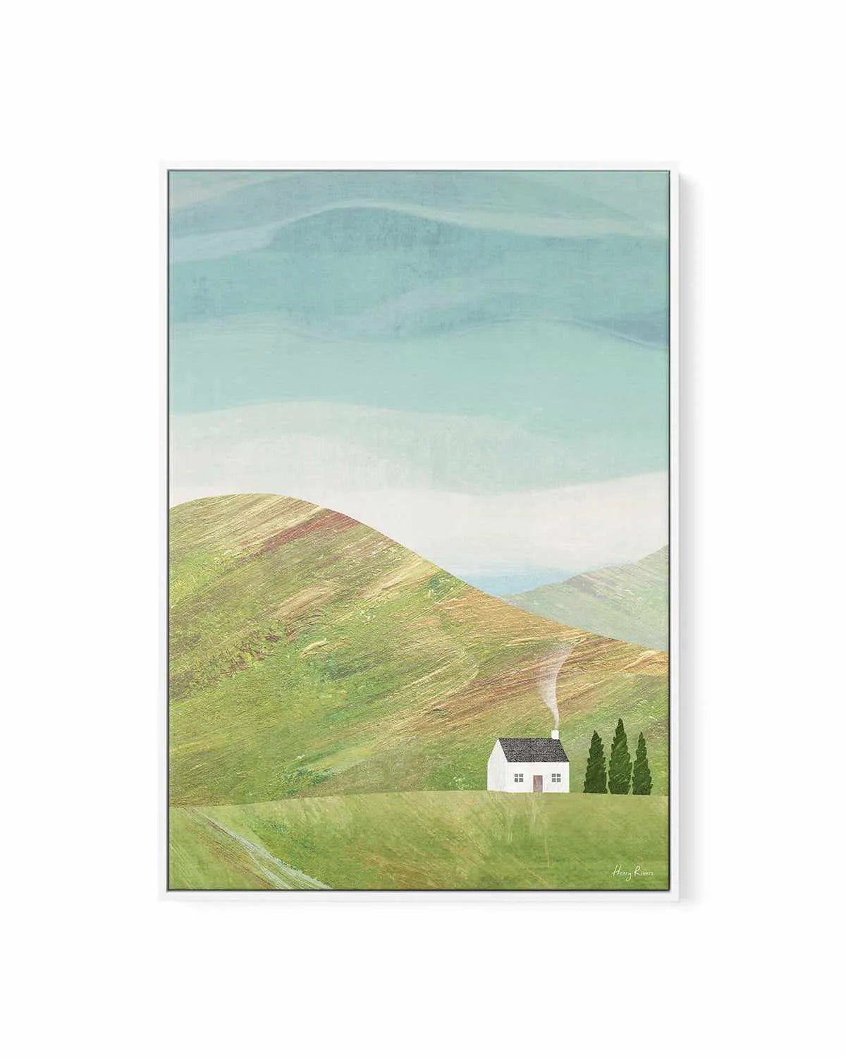 House in the Mountains by Henry Rivers | Framed Canvas Art Print from Olive et Oriel where you can shop wallpaper and artworks online
