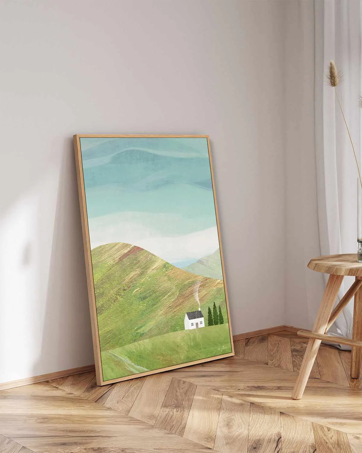 House in the Mountains by Henry Rivers | Framed Canvas Art Print from Olive et Oriel where you can shop wallpaper and artworks online