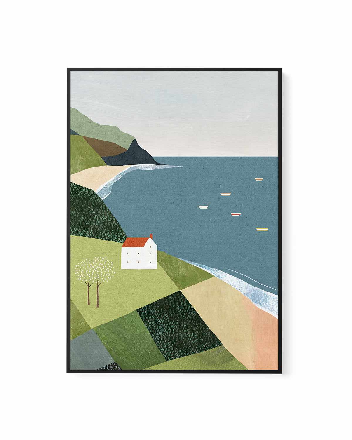 House on the Cliff by Henry Rivers | Framed Canvas Art Print