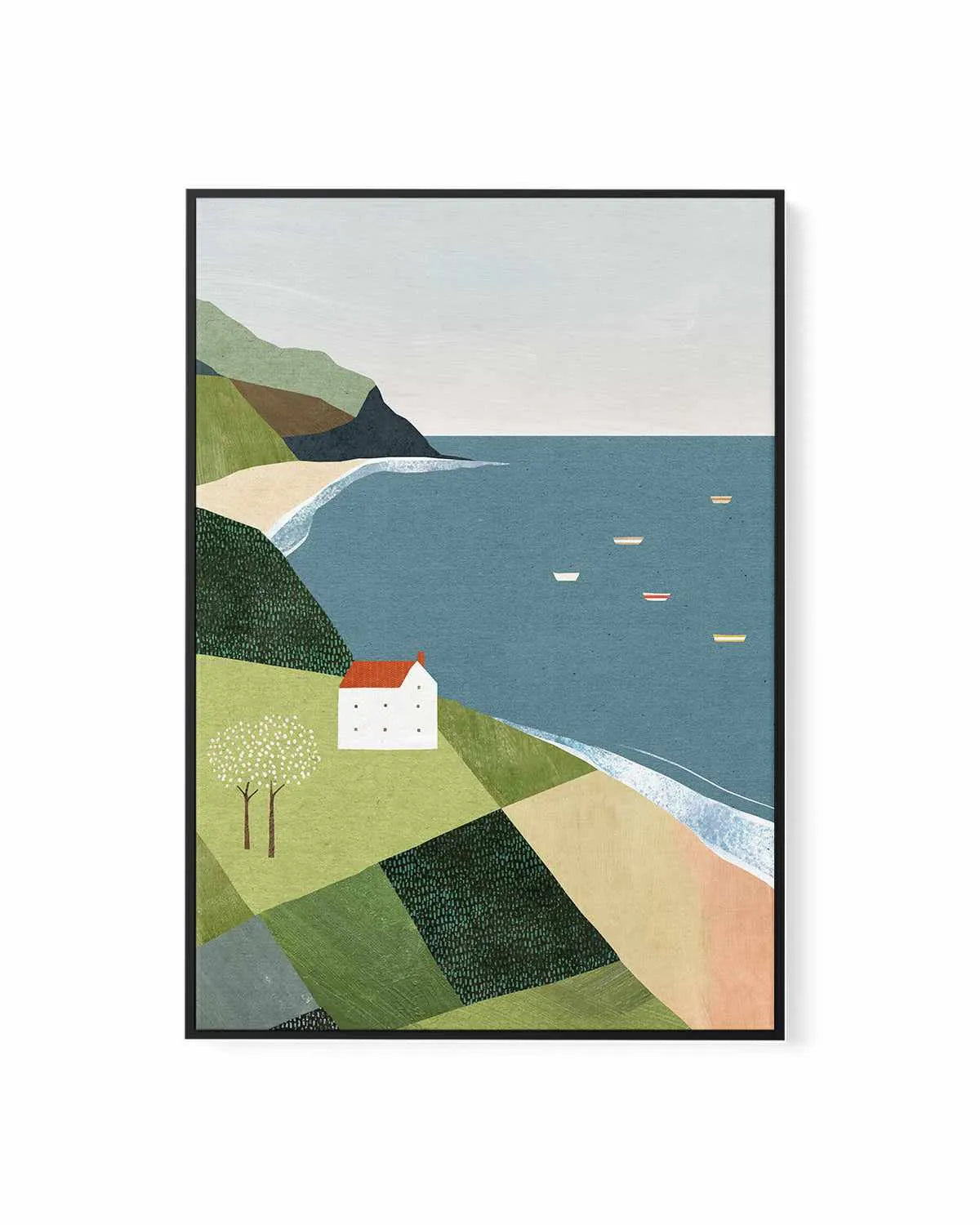 House on the Cliff by Henry Rivers | Framed Canvas Art Print from Olive et Oriel where you can shop wallpaper and artworks online