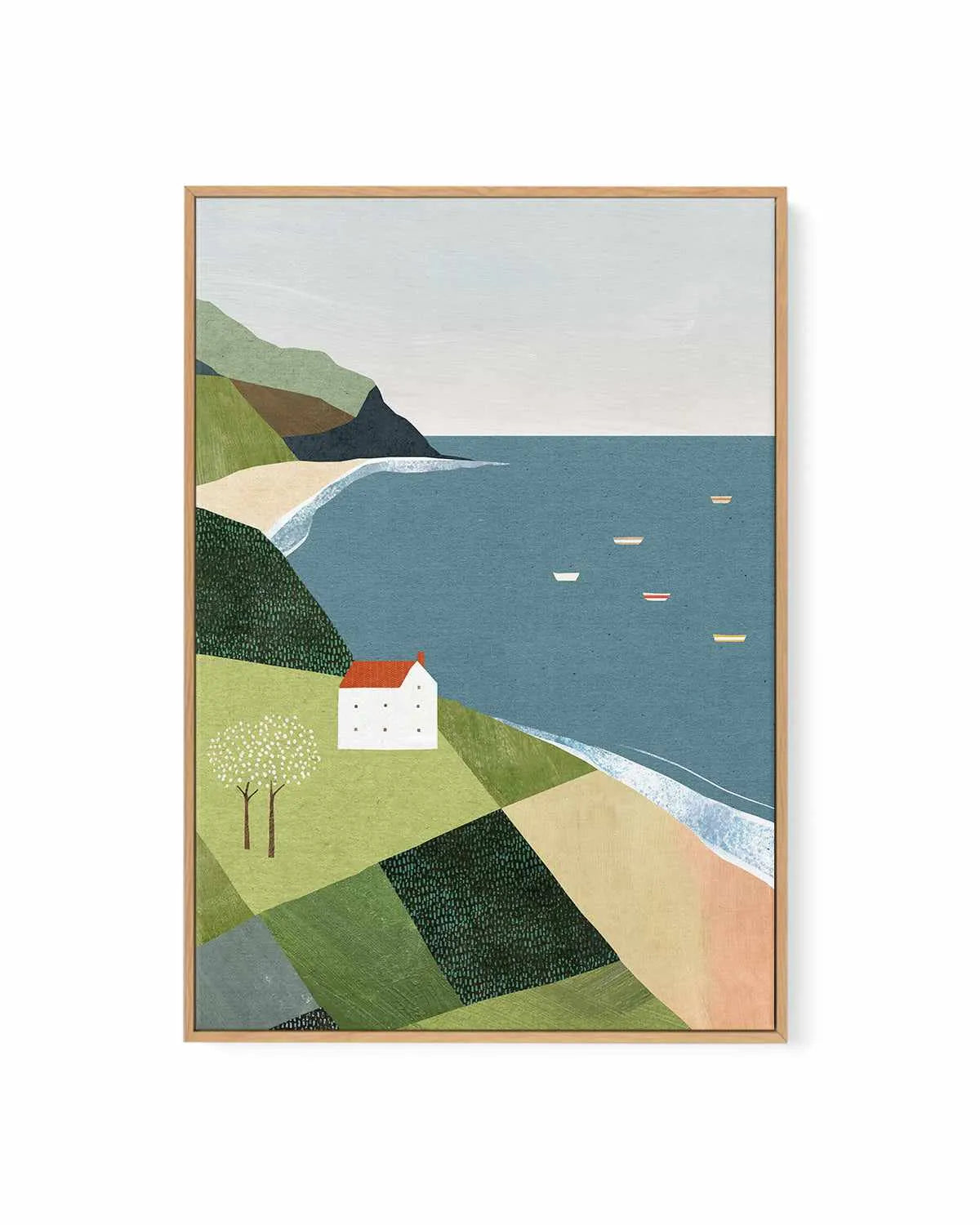 House on the Cliff by Henry Rivers | Framed Canvas Art Print from Olive et Oriel where you can shop wallpaper and artworks online