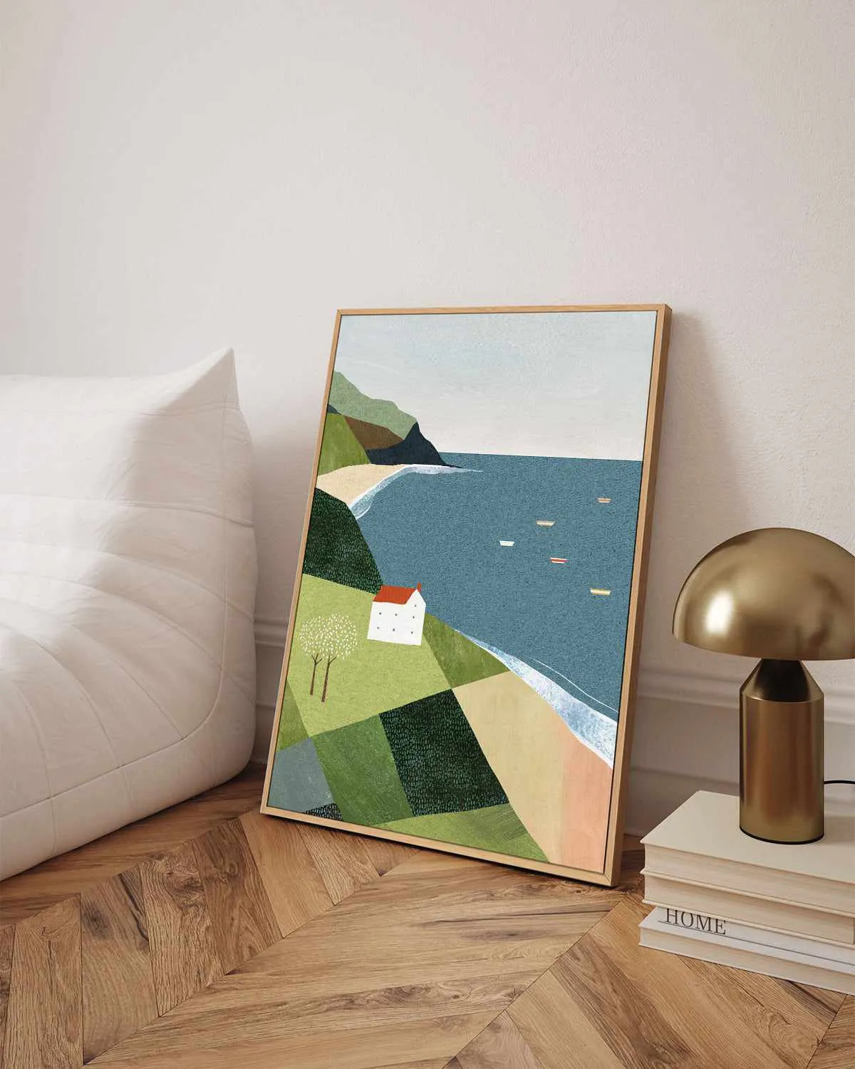House on the Cliff by Henry Rivers | Framed Canvas Art Print from Olive et Oriel where you can shop wallpaper and artworks online