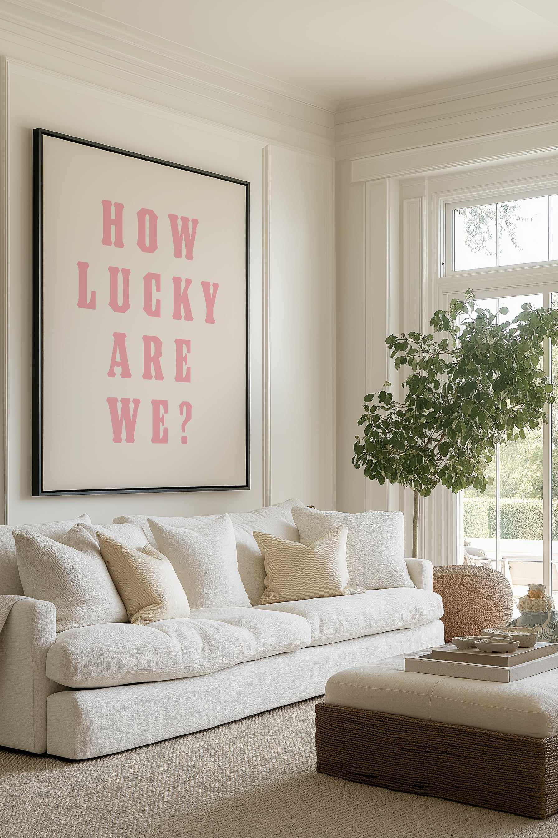 How lucky are we | Framed Canvas Art Print