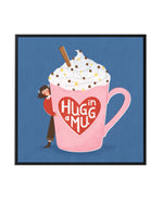 Hug In a Mug by Julia Leister | Framed Canvas Art Print