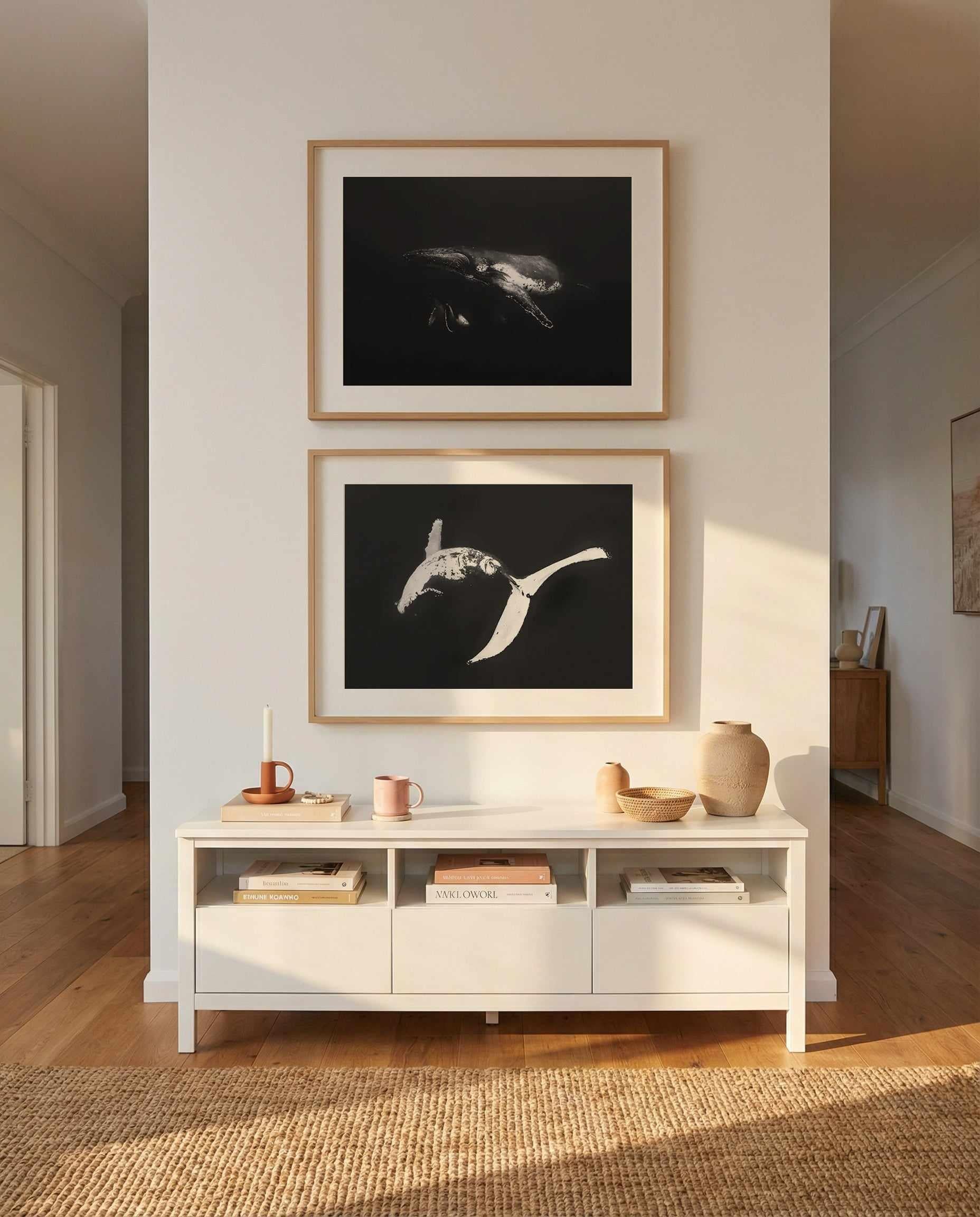 Humpback Whales I & II Art Print Set of 2 | Matching Wall Art from Olive et Oriel where you can shop wallpaper and artworks online
