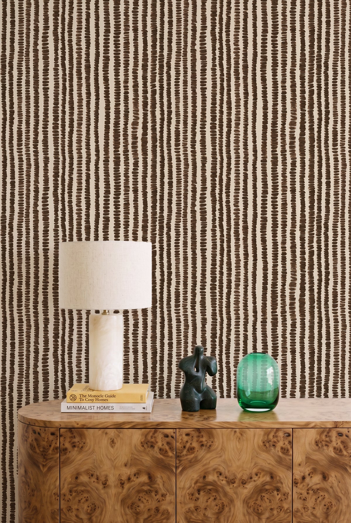 Husk Stripe in Brown Wallpaper
