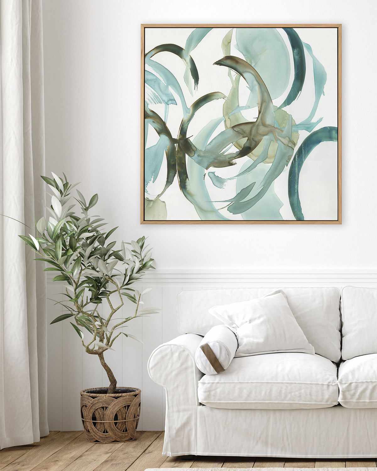 Hypnotic Curves I | Framed Canvas Art Print