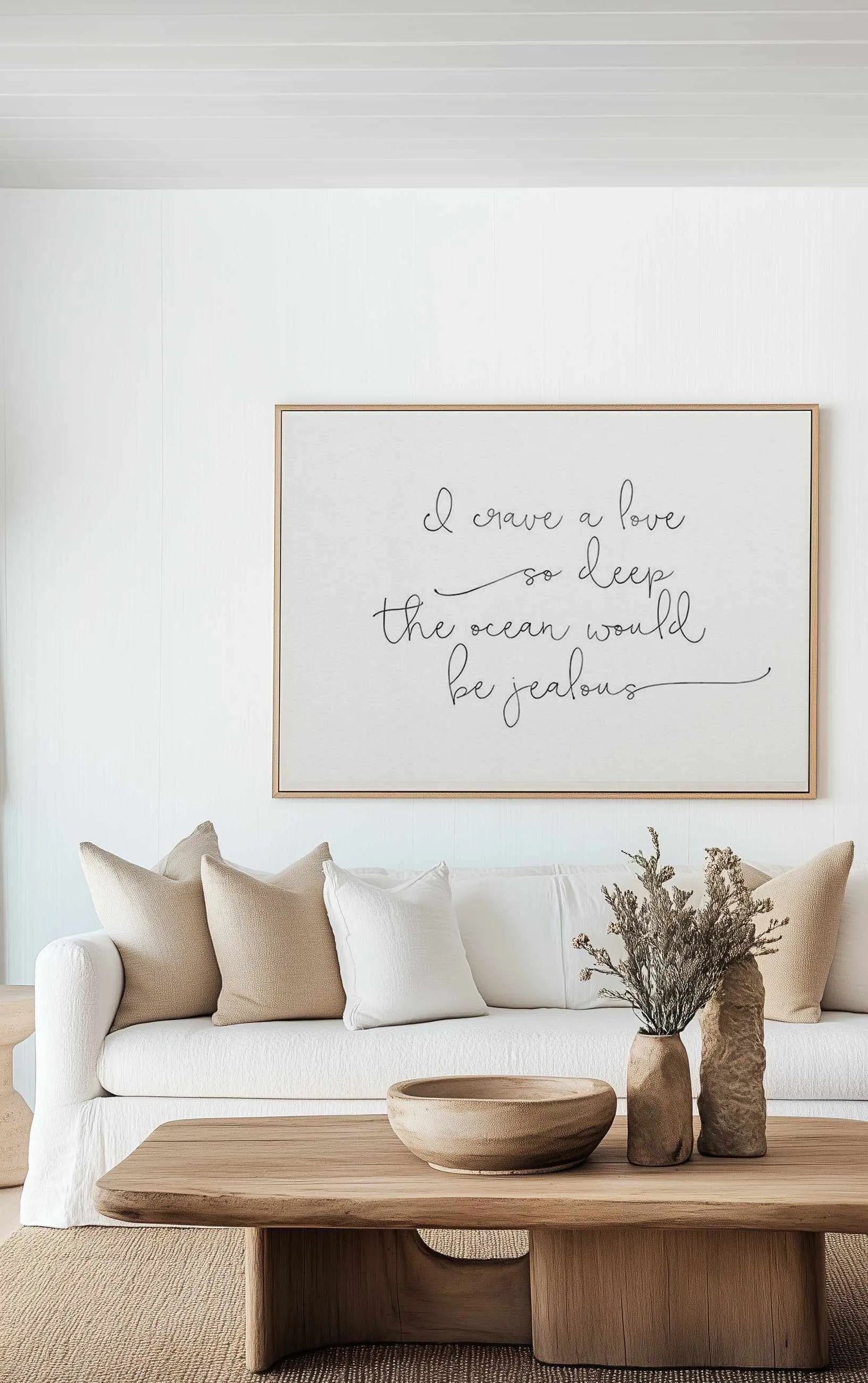I Crave A Love | Framed Canvas from Olive et Oriel where you can shop wallpaper and artworks online