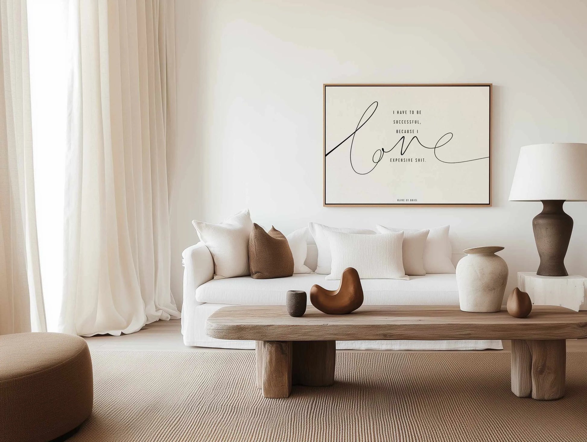 I Love Expensive Shit | LS | Framed Canvas from Olive et Oriel where you can shop wallpaper and artworks online