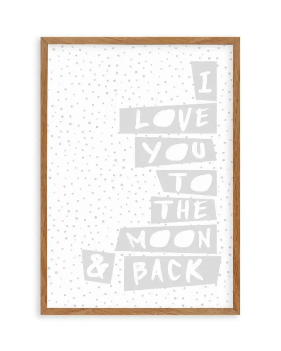 I Love You To Moon + Back | 3 Colour Options Art Print from Olive et Oriel where you can shop wallpaper and artworks online