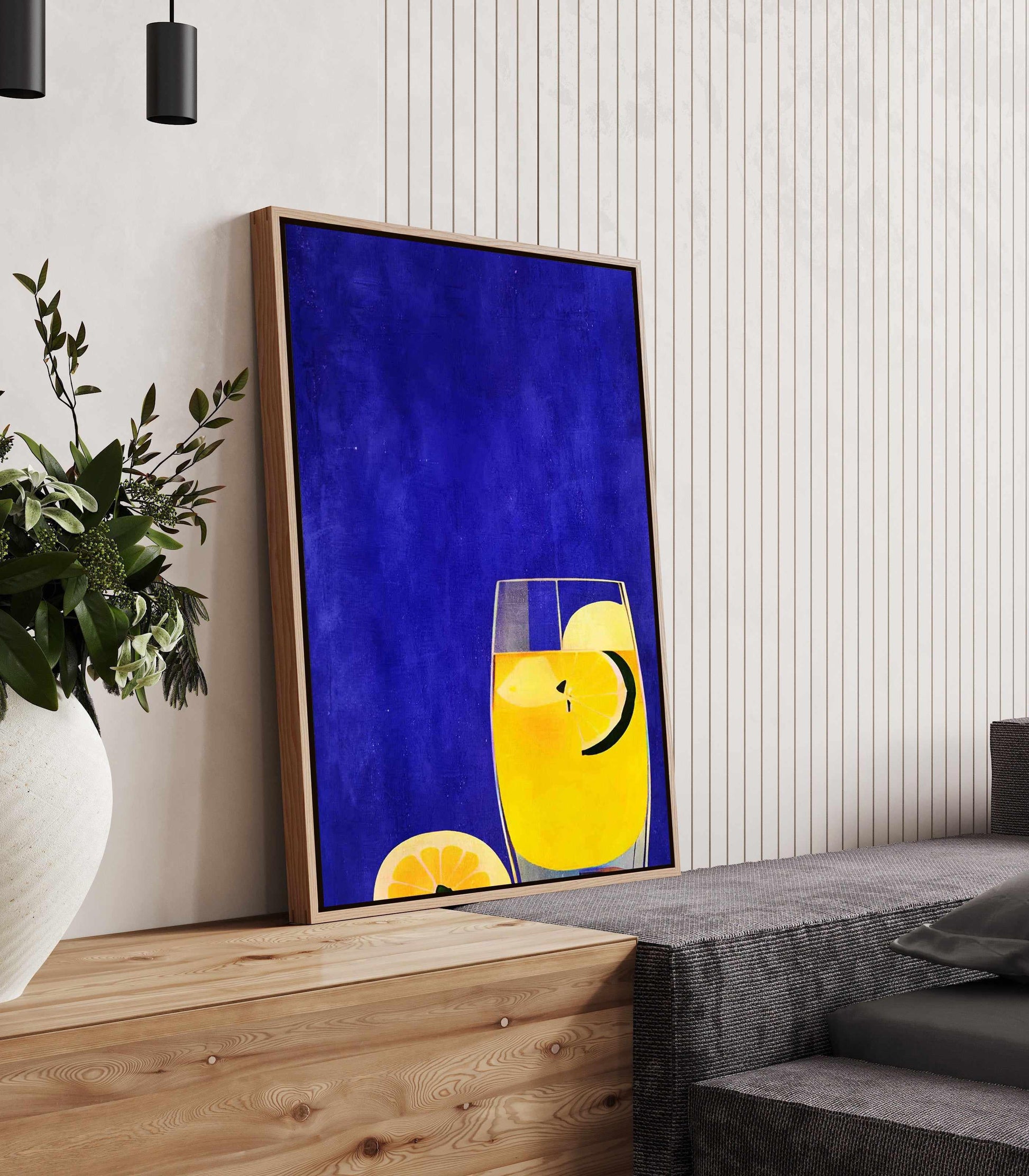 Ice Cold Lemonade By Bo Anderson | Framed Canvas Art Print from Olive et Oriel where you can shop wallpaper and artworks online