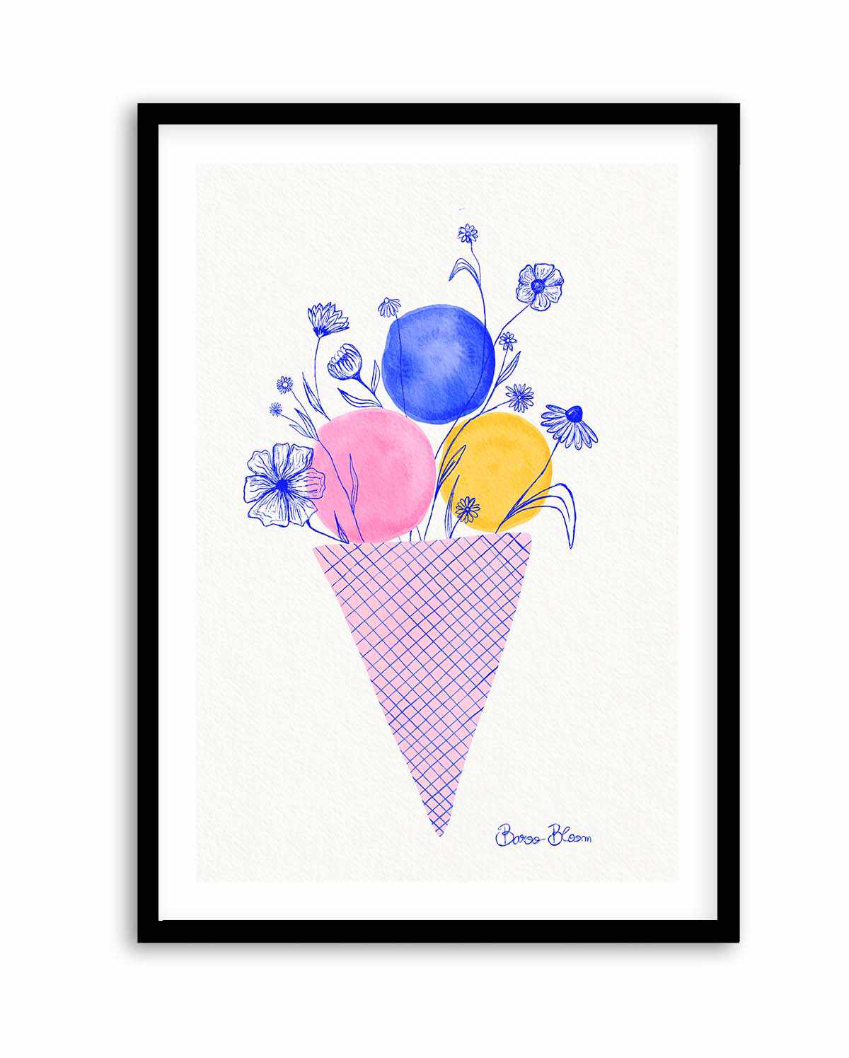 Ice Cream Flowers by Baroo Bloom | Art Print