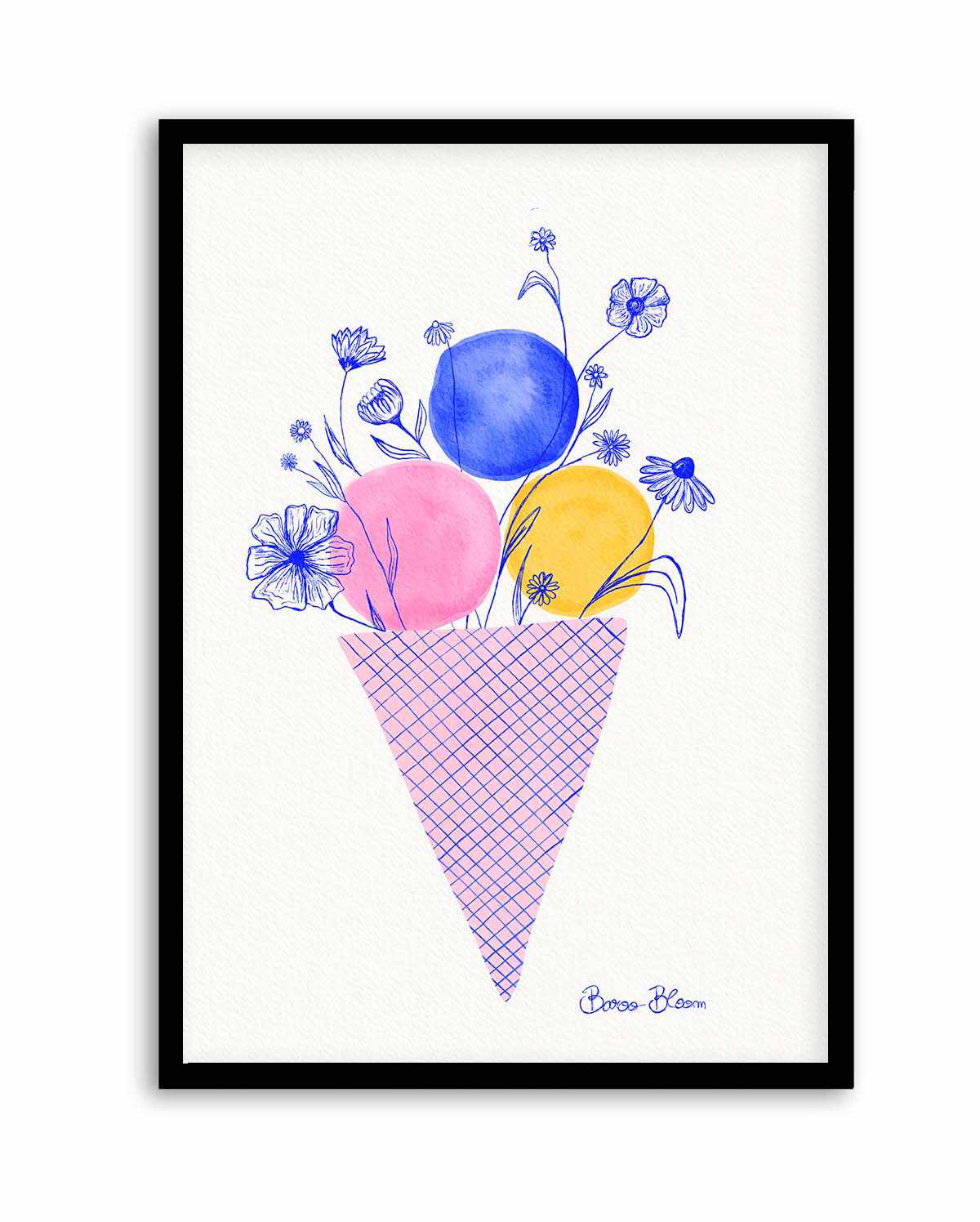 Ice Cream Flowers by Baroo Bloom | Art Print