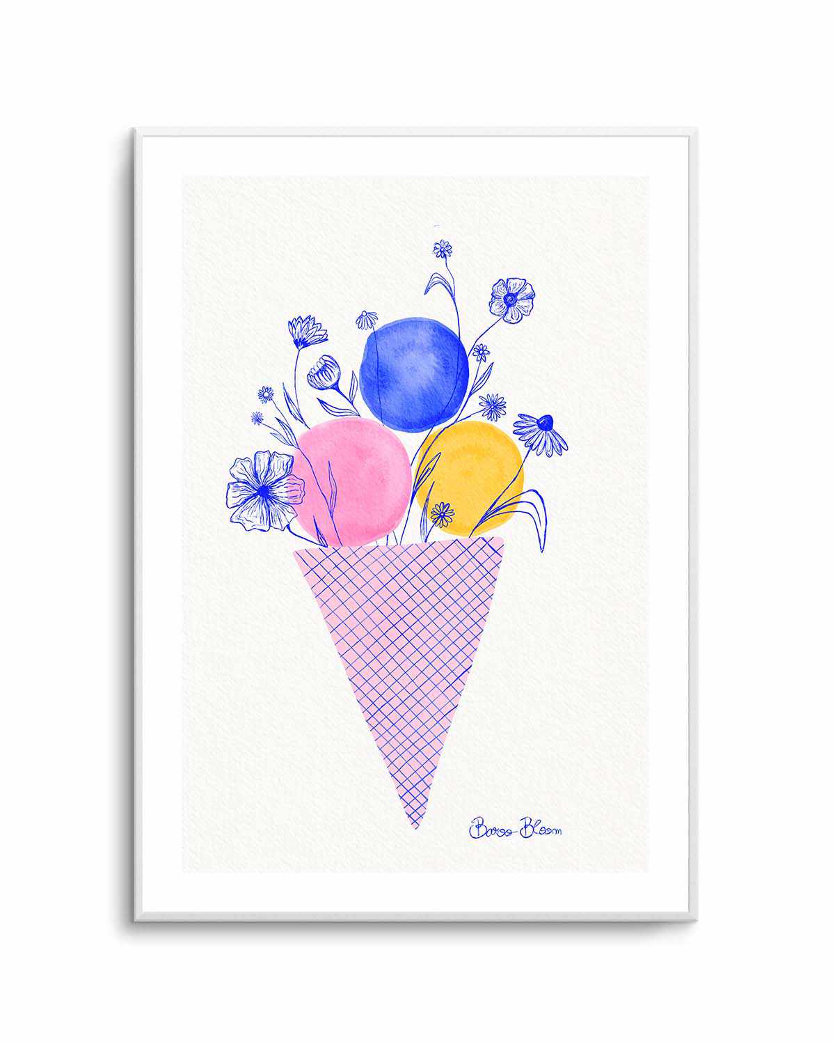 Ice Cream Flowers by Baroo Bloom | Art Print