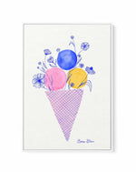 Ice Cream Flowers by Baroo Bloom | Framed Canvas Art Print