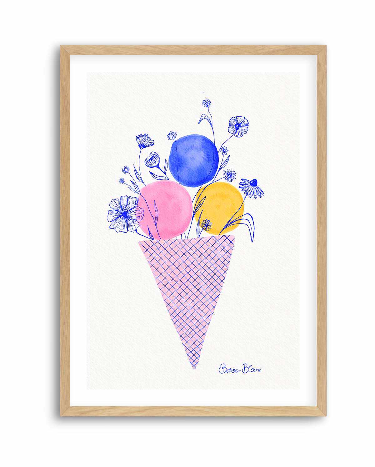 Ice Cream Flowers by Baroo Bloom | Art Print