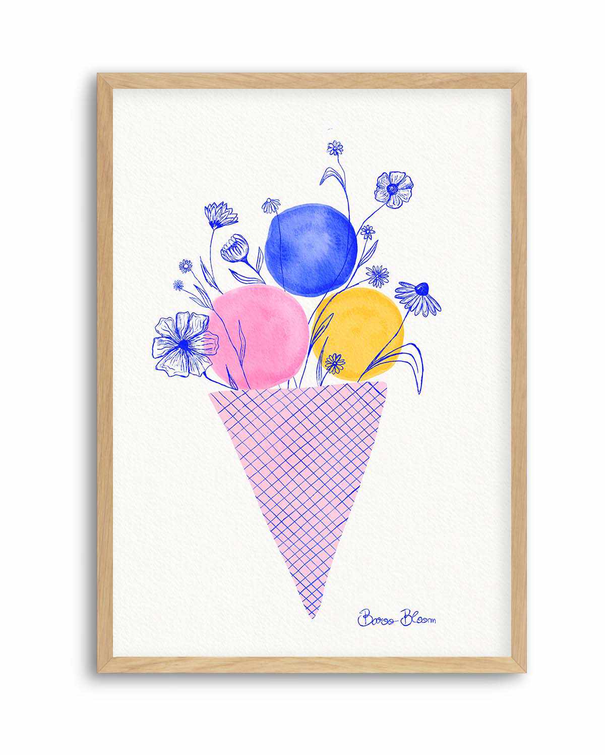 Ice Cream Flowers by Baroo Bloom | Art Print