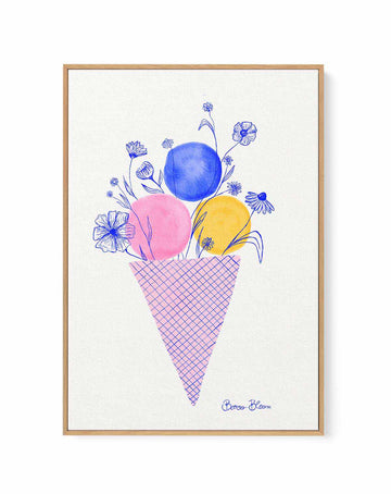Ice Cream Flowers by Baroo Bloom | Framed Canvas Art Print from Olive et Oriel where you can shop wallpaper and artworks online