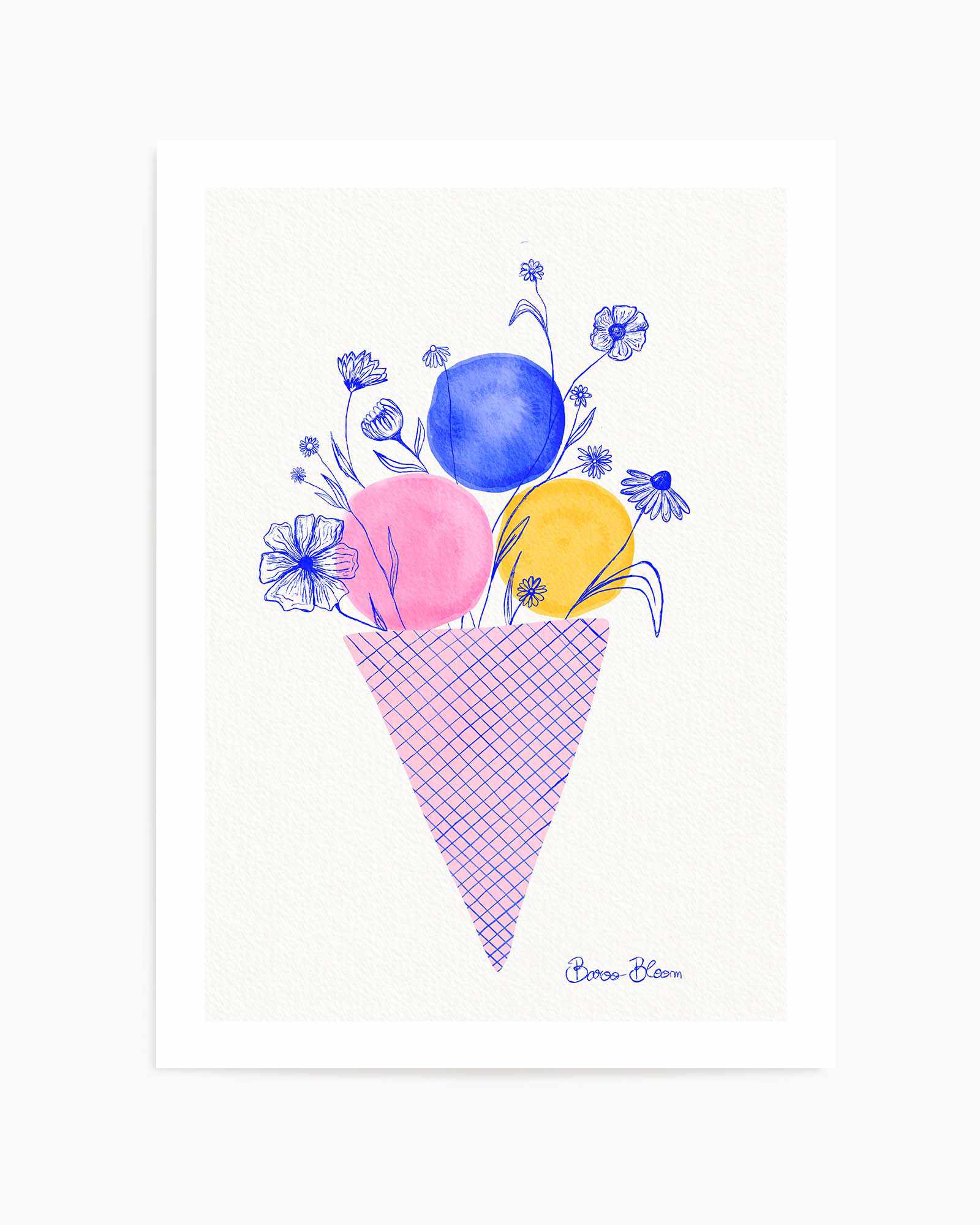 Ice Cream Flowers by Baroo Bloom | Art Print