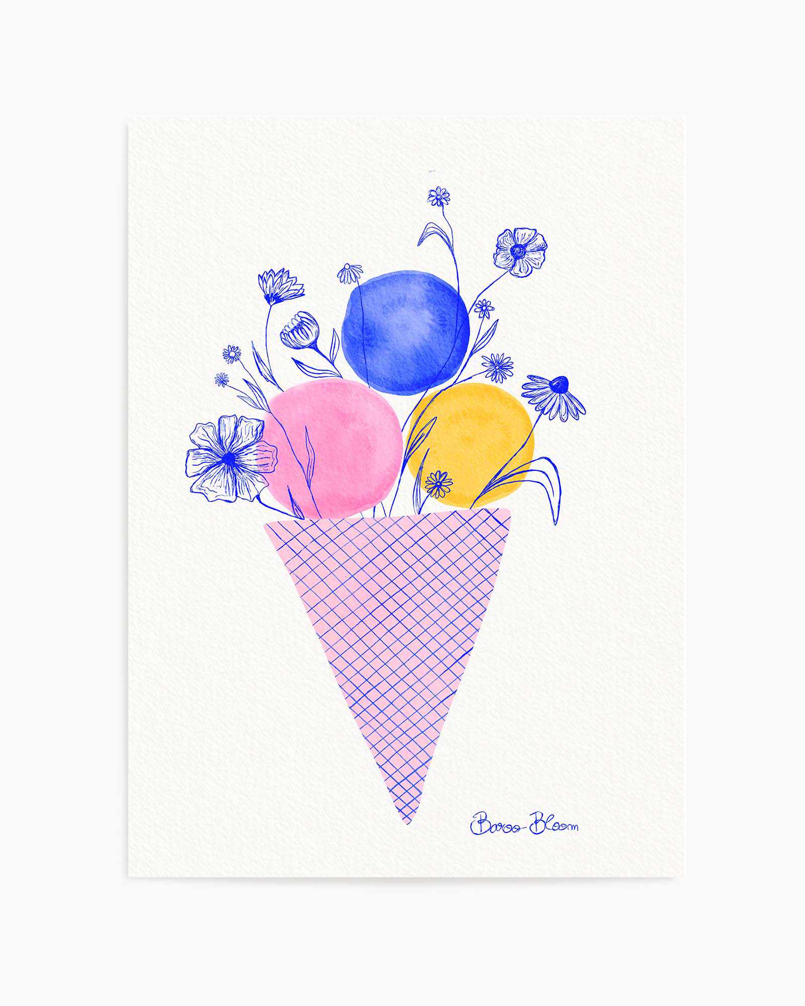 Ice Cream Flowers by Baroo Bloom | Art Print