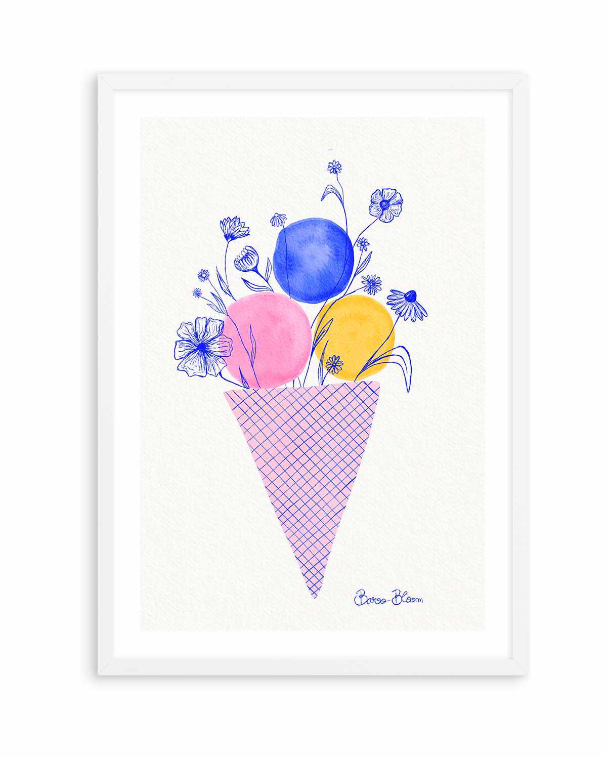 Ice Cream Flowers by Baroo Bloom | Art Print